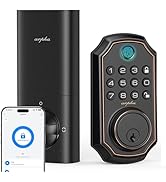 WiFi Door Lock D280W, Keyless Entry Door Lock Fingerprint, Bulit-in WiFi Deadbolt, App Remote Con...