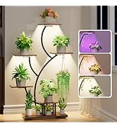 Yzosvki Plant Stand Indoor with Grow Lights, 6 Tiered Large Plant Shelf Flower Stand, Tall Plant ...