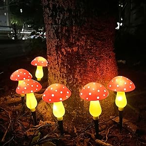 solar mushroom lights