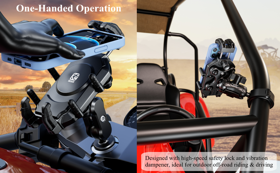 Designed with high-speed safety lock and vibration dampener, ideal for outdoor off-road riding