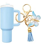 EIiovcnya 4Pcs Mini Tumbler Stanley Cup Keychain Chapstick Holder, Cute Key Ring for Women Wallet...