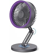 CIVPOWER Desk fan: Small Quiet Table Fan with Metal Stand - 3 Speed 180° Foldable 360° Rotating A...