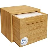 WOWOTEX Luxe Bamboo Towel Container with Disposable Face Towel 