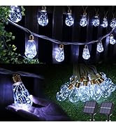 Solar Outdoor String Lights, 2 Pack 20Ft Vintage Rope Hemp Solar Patio Lights, Waterproof White S...