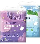 YUCO Travel Size Laundry Detergent Sheets 2 Pack of 5 Sheet, Envelope Pouch Travel Pack, for Clot...