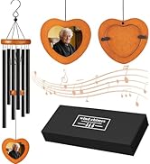 AVEKI Memorial Wind Chimes Outdoor with Photo Frame, 26'' Personalized Sympathy Gifts for Loss of...