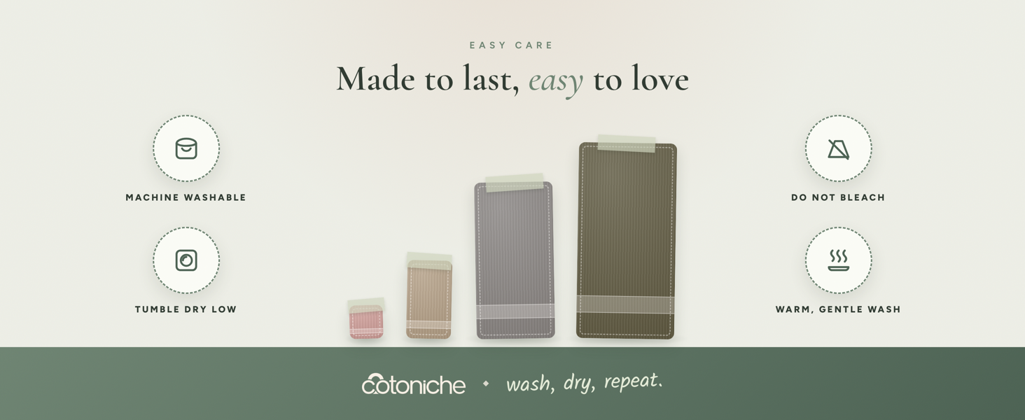 Machine washable Turkish towels, tumble dry low, easy care soft cotton bath towel set