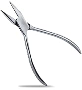 INJOYTEC Flat Nose Stainless Steel Pliers Eyeglasses Repairing Pliers Mini Jewelry Pliers for Bea...
