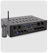 Pyle 500W Karaoke Wireless Bluetooth Amplifier - 4 Channel Stereo Audio Home Theater
