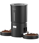Miaosical Automatic Cat Feeder for 2 Cats,4.2L Flexible Schedule,6 Meals/Day,1-12 Portions/Meal,D...