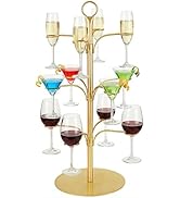 YCWF Cocktail Tree Stand for Drinks,Champagne Tower, 3 Tier - 12 Holders Drink Tower,Wine Glasses...