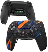 CHARM FOCUS Modified PS5 Controller with 4 Remappable Back Paddles, TMR Magnetic Anti-Drift Joyst...