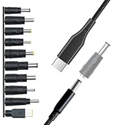 Universal Charger Supply 100W PD Power Cable, USB C to DC Adapters 10PCS Power Plug Kit, 5.5x2.1m...