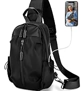 Crossbody Sling Bag for Men Women, Small Sling Backpack Chest Bag Cross Body Bag Hiking Travel Ou...