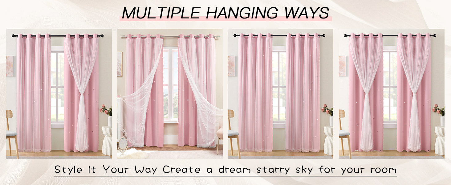 pink curtains