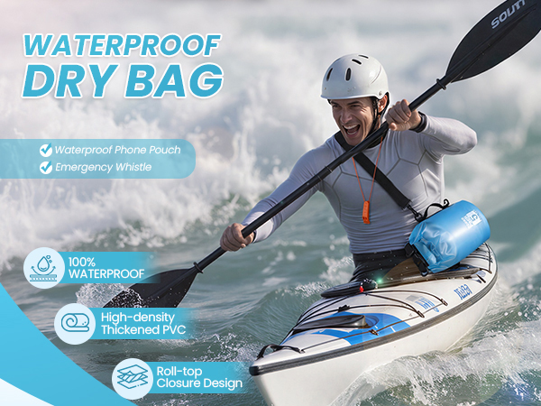TILYMOL waterproof dry bag with waterproof phone case and emergency whistle for outdoor use
