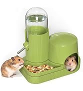 3 in 1 Hamster Water Bottle No Drip Automatic Water Dispenser with Food Bowl Container &amp; Hideout ...