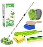 Wontolf 62'' Car Wash Brush with Long Handle Chenille Microfiber Car Wash Mop Mitt Wheel Brush Ca...