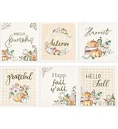 6pc Fall Pumpkins Swedish Dishcloths Thanksgivings Kitchen Dish Towels Happy Harvest Kitchen Towe...