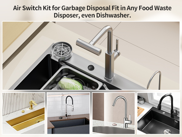 Garbage Disposal Air Switch Kit Waterproof Garbage Disposal Button Kit