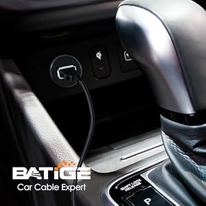 BATIGE - SMALL SINGLE PORT USB 3.0 CAR MOUNT FLUSH CABLE detail
