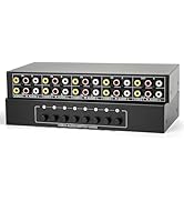 Zmmyld RCA Switch 8 in 2 Out Composite AV Switcher Box, Plug &amp; Play 8-Way RCA Video Audio AV Sele...