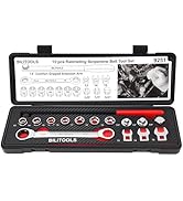 BILITOOLS 15-Piece Universal Serpentine Belt Tool Set,Belt Tensioner Tool Kit with Ratcheting Wre...