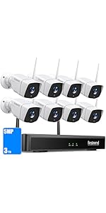 Firstrend Wireless Security Camera System with 3TB Local Storage, AI Human Detection, Two-Way Audio,...