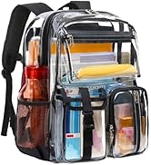 Vorspack Heavy Duty Clear Backpack - Multi-pockets Clear Bookbag Transparent See Through Backpack...