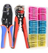 HKS Crimping Tool for Heat Shrink Connectors with 3 in 1 Stripper &amp; 180PCS Marine Grade Heat Shri...