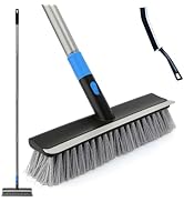 KeFanta Deck Brush with Long Handle, 2 in 1 Floor Scrub Brush for Cleaning, 56