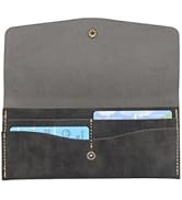 Mogoostry Cash Envelope Wallet, Black PU Leather, Budgeting Money Holder, Lightweight, Unisex-Adults