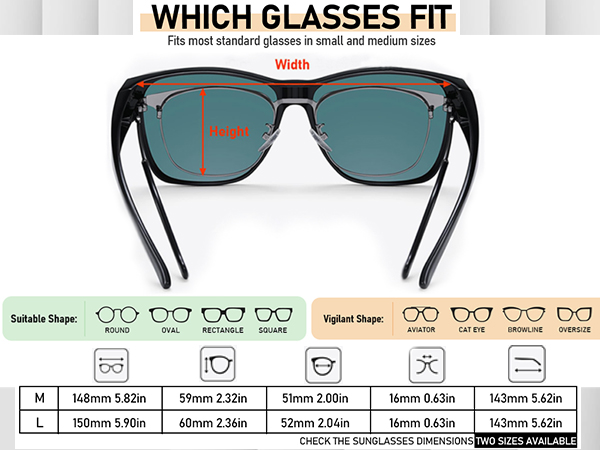 Polarized Sunglasses Fit Over Glasses for Men Women