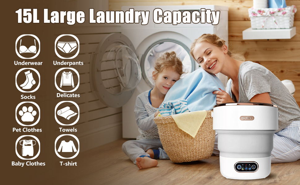 15L Collapsible Mini Washer