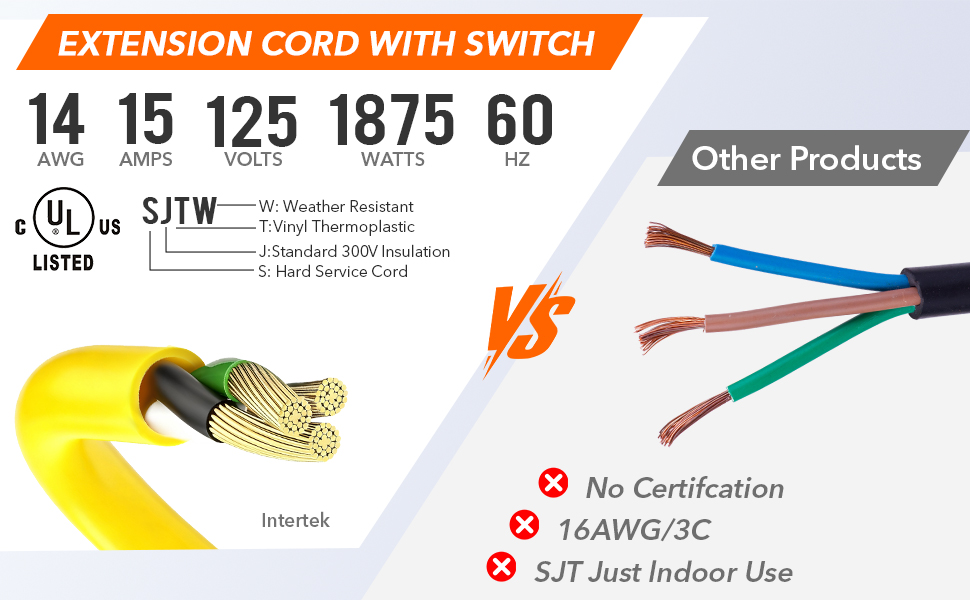 extension cord with switch outdoor