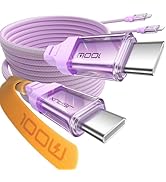 JSAUX 100W USB C to USB C Cable [2-Pack 6.6FT], iPhone 16 USB C Fast Charger Cord Compatible with...