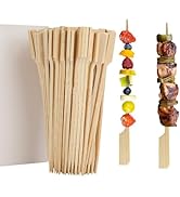 4.7 Inch Bamboo Skewers For Appetizers, 300 PCS Barbecue Skewers, Flat Toothpicks for Appetizers,...