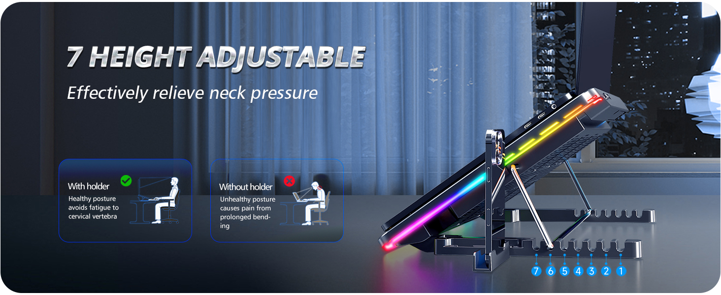 7 Height & Adjust Speed, 2 USB Port & Phone Holder 