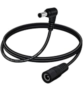 YINGAYOU DC Male to Female Extension Cable 90 Degree 5.5 * 2.1mm DC Male to Female Extension Cord...