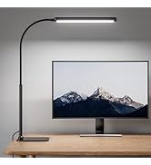 SUPERDANNY Eye-Caring LED Desk Lamp with Base 360° Flexible Gooseneck Work Lamp Touch Control 3 L...