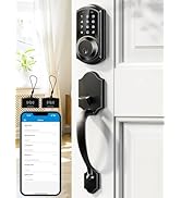Veise Smart Front Door Lock Set, App Control, Keyless Entry Deadbolt with Lever Handle, Electroni...