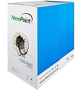 NavePoint Cat6 (CCA), 1000ft, Black, Solid Bulk Ethernet Cable, 550MHz, 23AWG 4 Pair, Unshielded ...