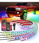 Nilight 6Pcs Car Underglow Neon Accent Strip Lights 300 LEDs RGBIC Multi Color DIY Sound Active F...
