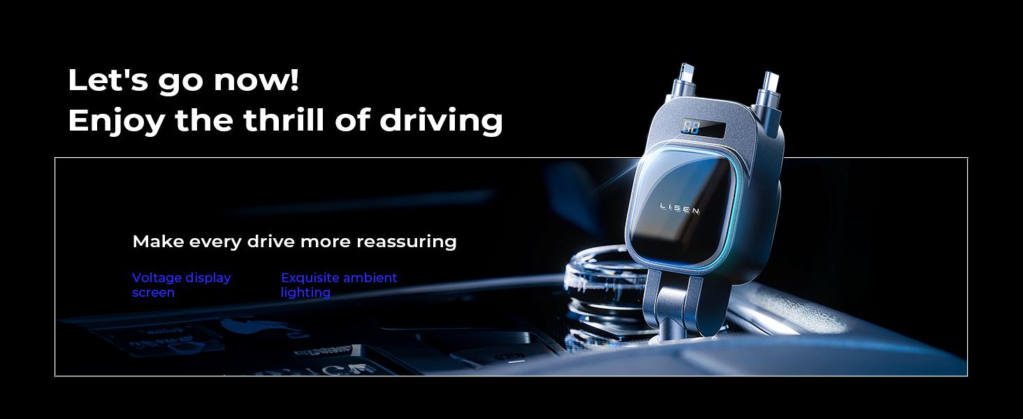 96W Retractable Car Charger