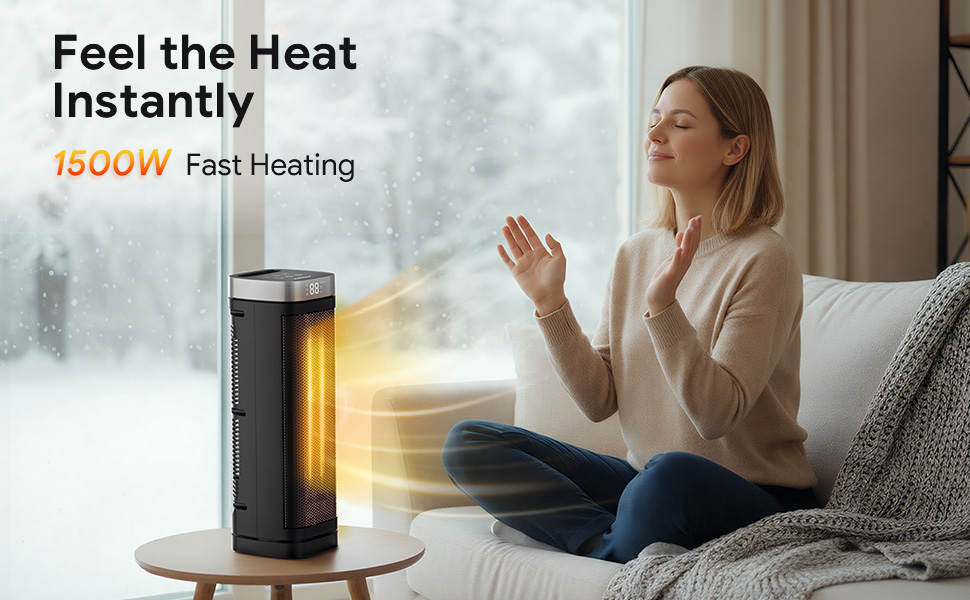 1500W Ceramic Heating Fan with Thermostat