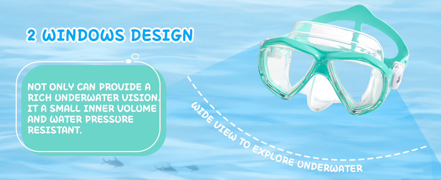 Kids Swim Goggles Snorkel Diving Mask Anti-Fog swim mask goggles with noes cover for kids(5-15)