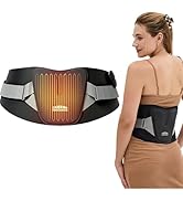 Cordless Heating Pad for Lower Back Pain Relief, Wireless Back Massager with Heat &amp; 3 Vibration M...