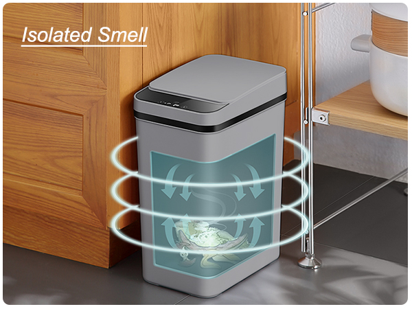 Yatmung 2.5 Gallon Motion Sensor Trash Can - Automatic Trash Can Touchless - Smart Trash Bin( Grey )