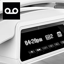 Answering machine with control buttons on the base