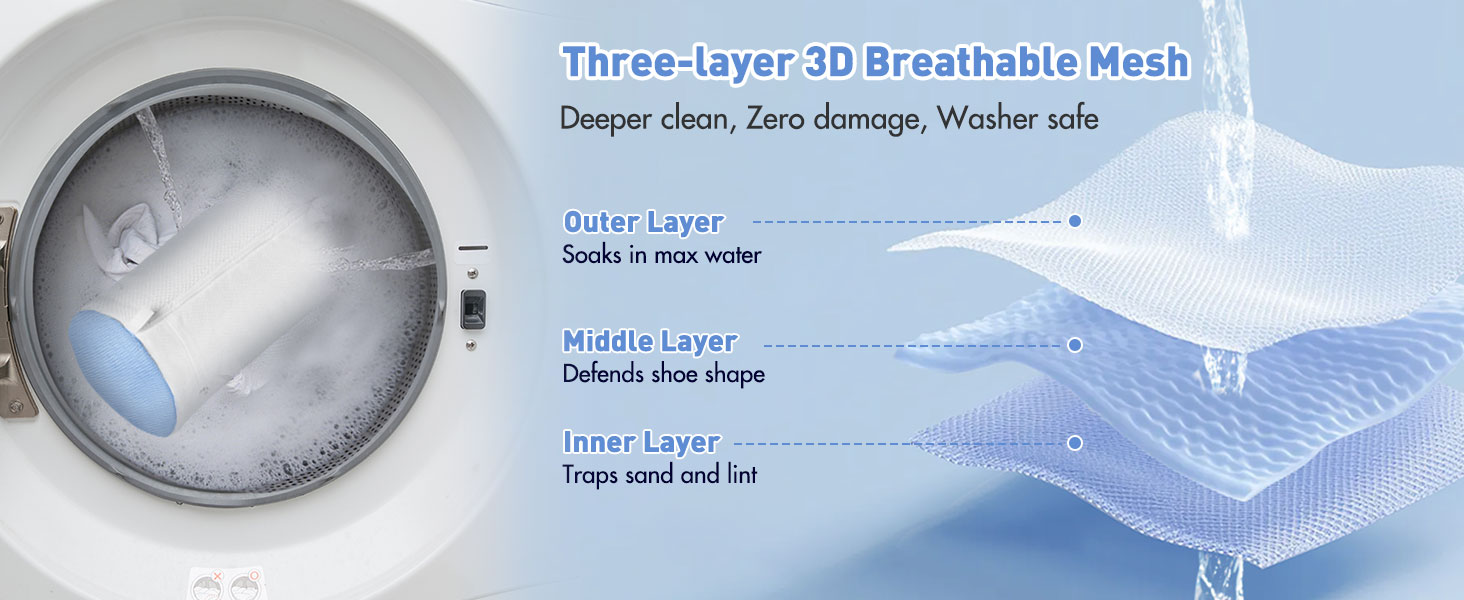 Shoe laundry bag for washer and dryer